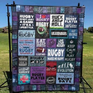 Live Love Rugby Quilt -M0208-3  Quilt